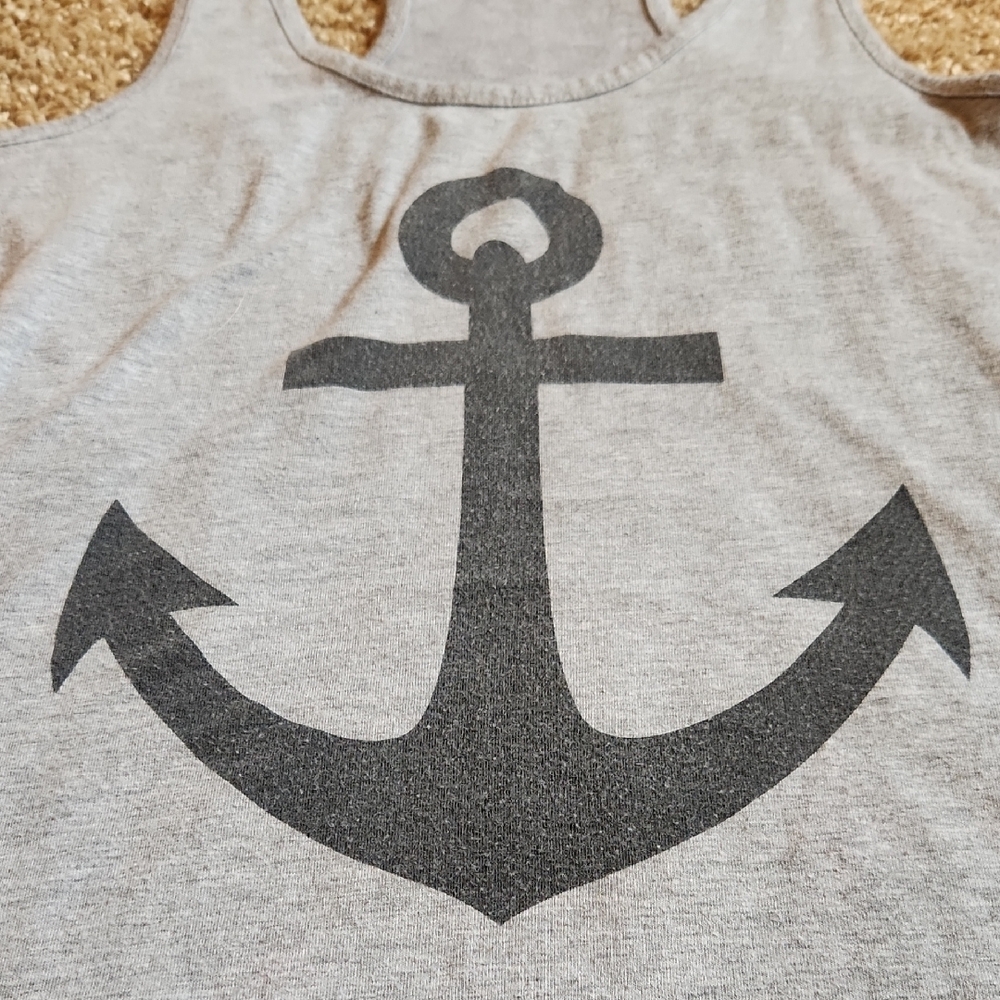 Light Gray Anchor Racerback Tank - Picture 6 of 7